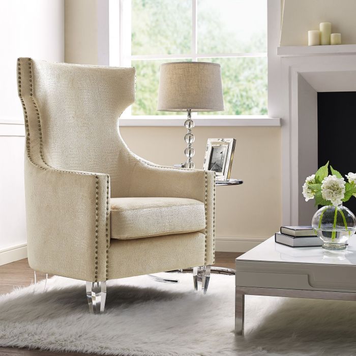 Gramercy Gold Croc Velvet Wing Chair - Be Bold Furniture