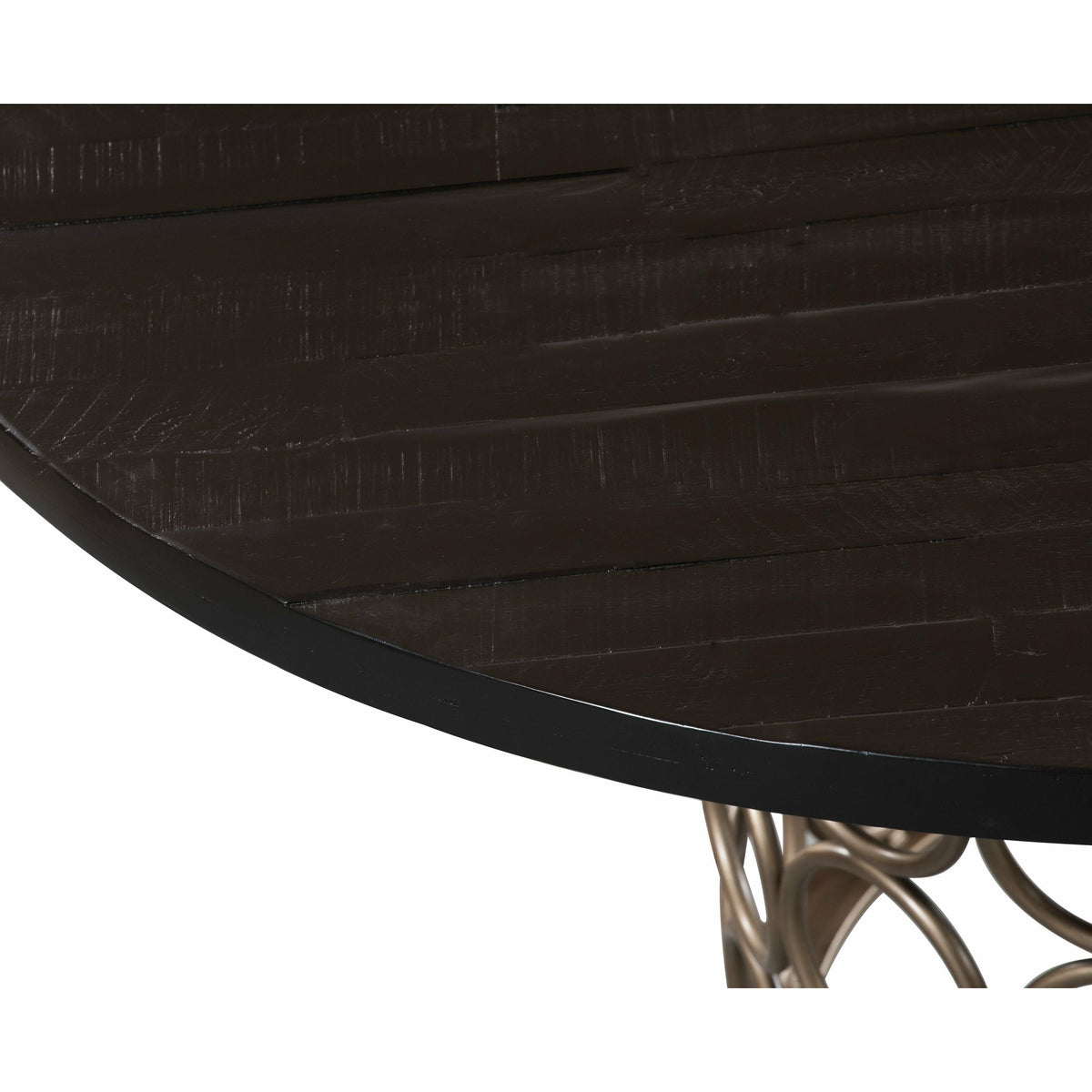 Valentina Brass Round Dining Table Black - Be Bold Furniture