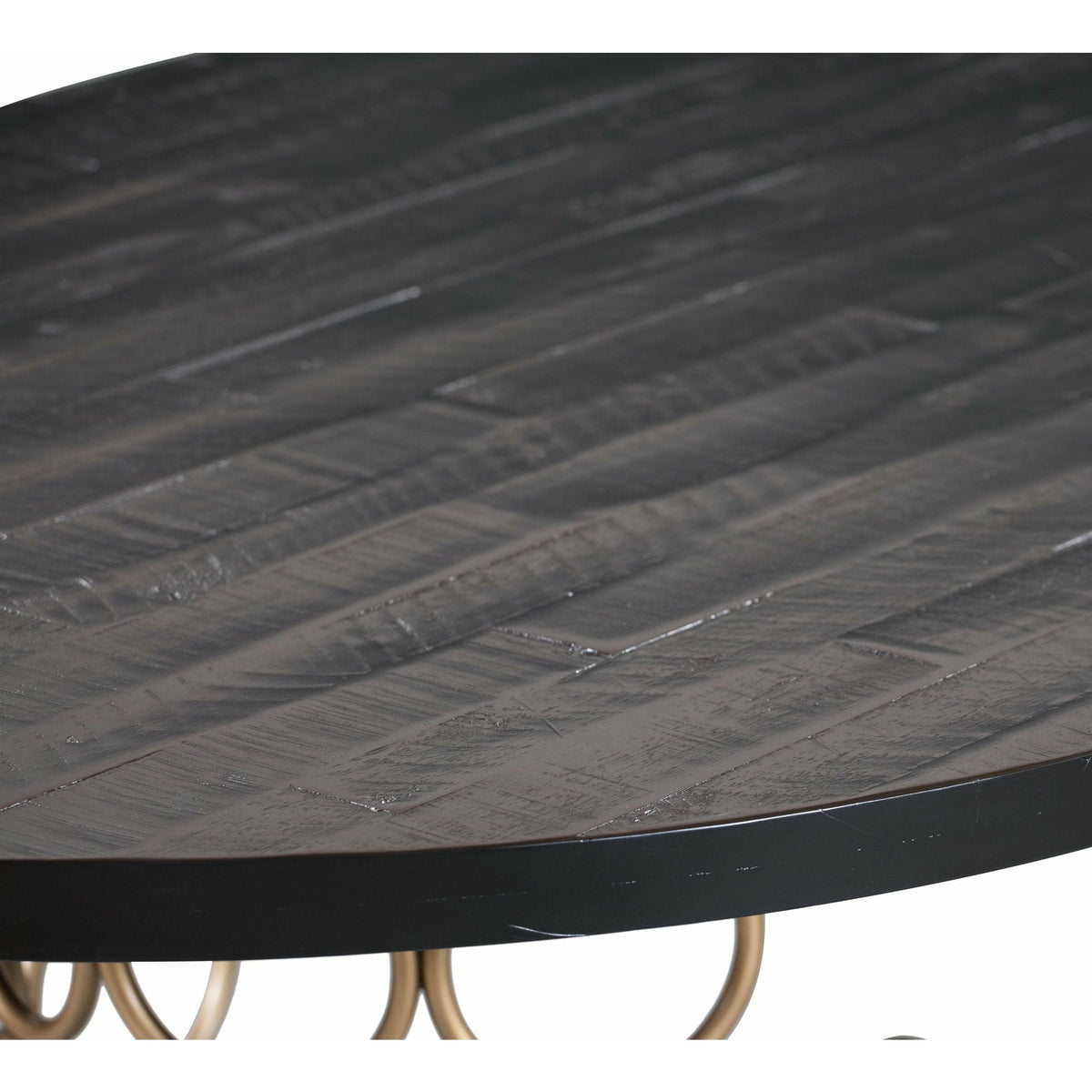 Valentina Brass Round Dining Table Black - Be Bold Furniture