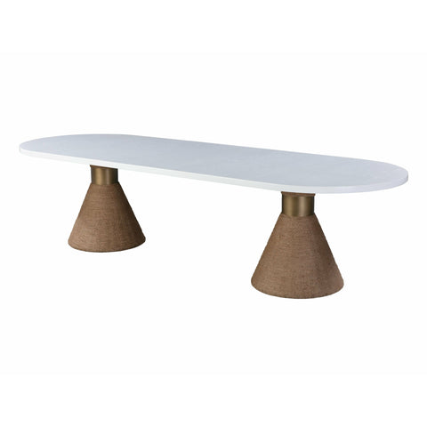 Rishi Natural Rope Oval Table White - Be Bold Furniture