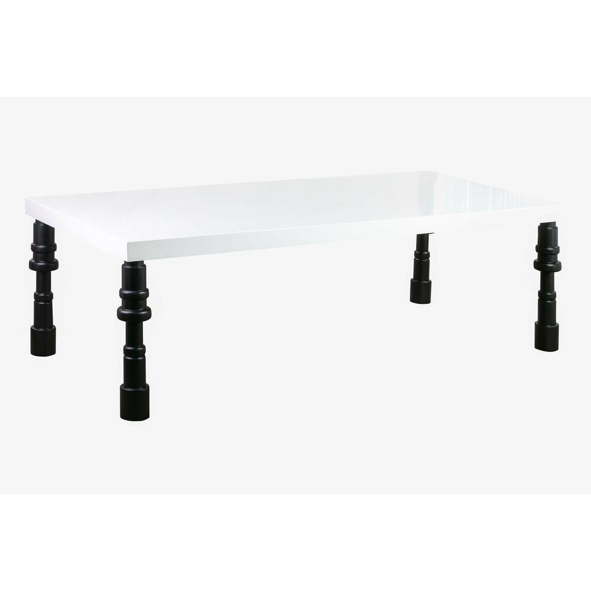 Spindle Gloss Lacquer Dining Table Black & White - Be Bold Furniture