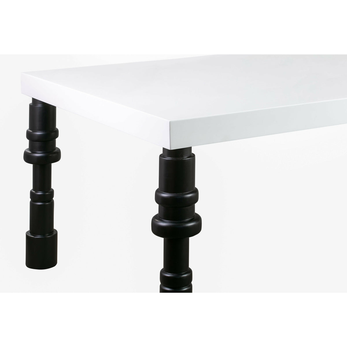 Spindle Gloss Lacquer Dining Table Black & White - Be Bold Furniture