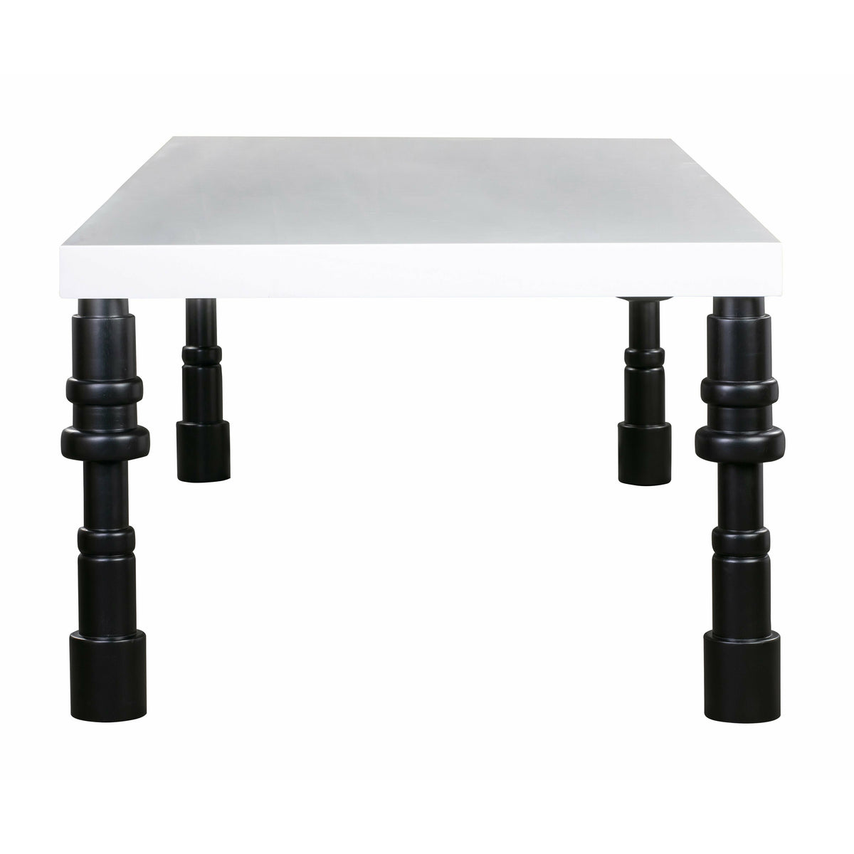 Spindle Gloss Lacquer Dining Table Black & White - Be Bold Furniture