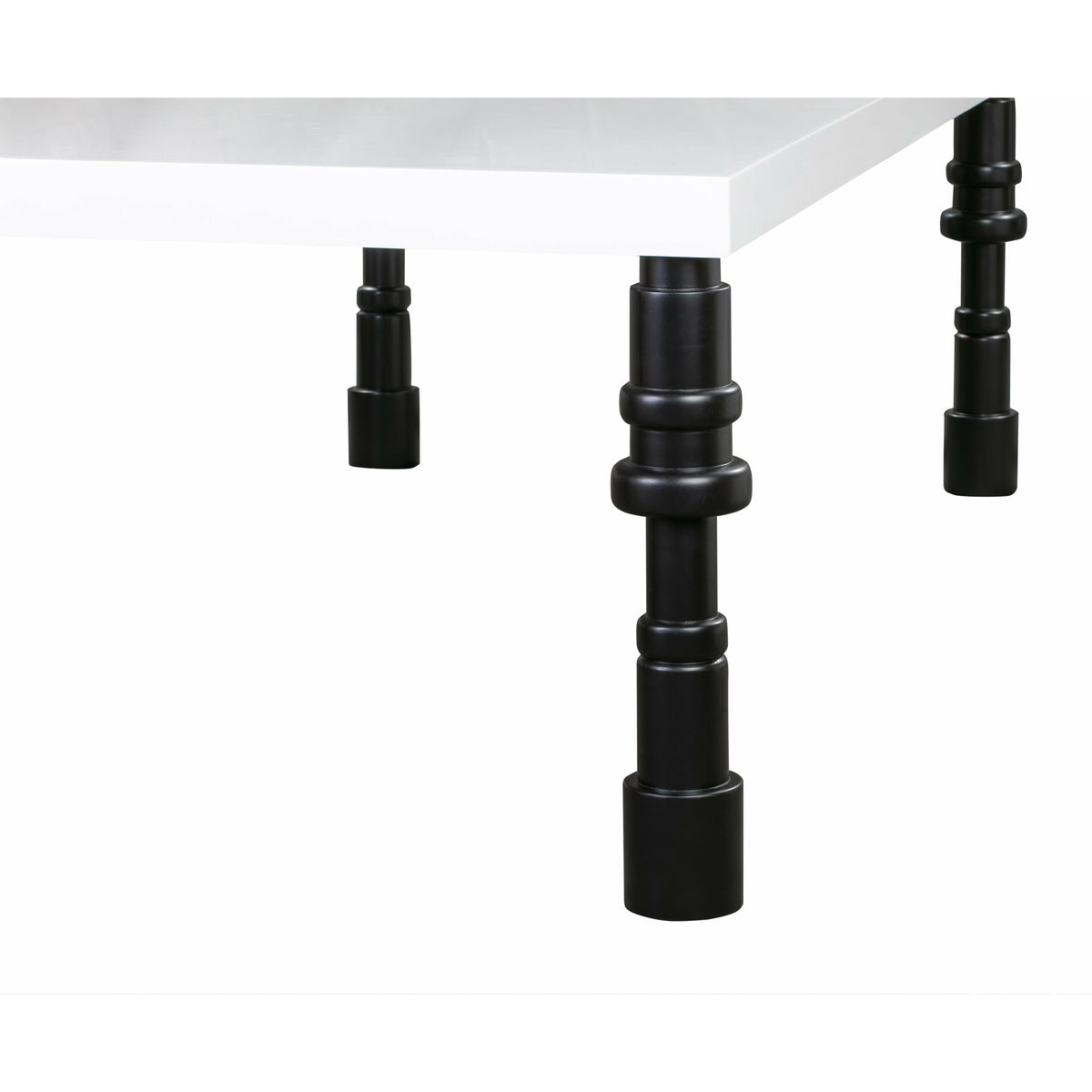 Spindle Gloss Lacquer Dining Table Black & White - Be Bold Furniture