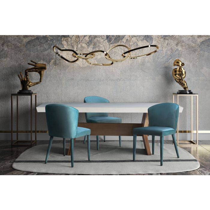 Metropolitan Sea Blue Velvet Chair - Be Bold Furniture