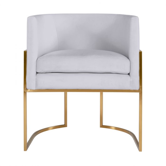 Giselle Grey Velvet Dining Chair with Gold Leg - Be Bold Furniture
