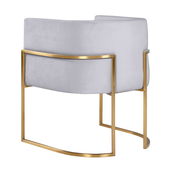 Giselle Grey Velvet Dining Chair with Gold Leg - Be Bold Furniture