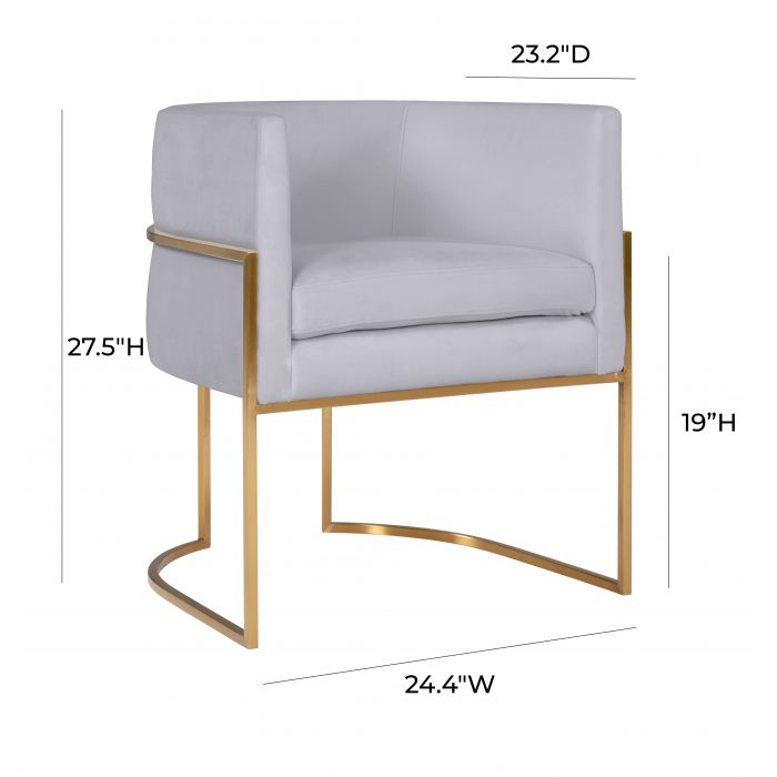 Giselle Grey Velvet Dining Chair with Gold Leg - Be Bold Furniture