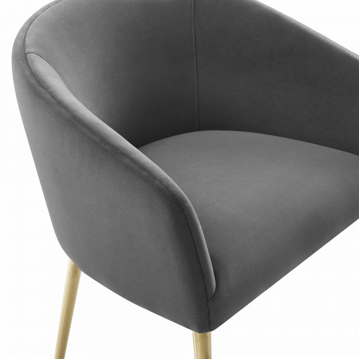 Arya Performance Velvet Grey Dining Chair - Be Bold Furniture