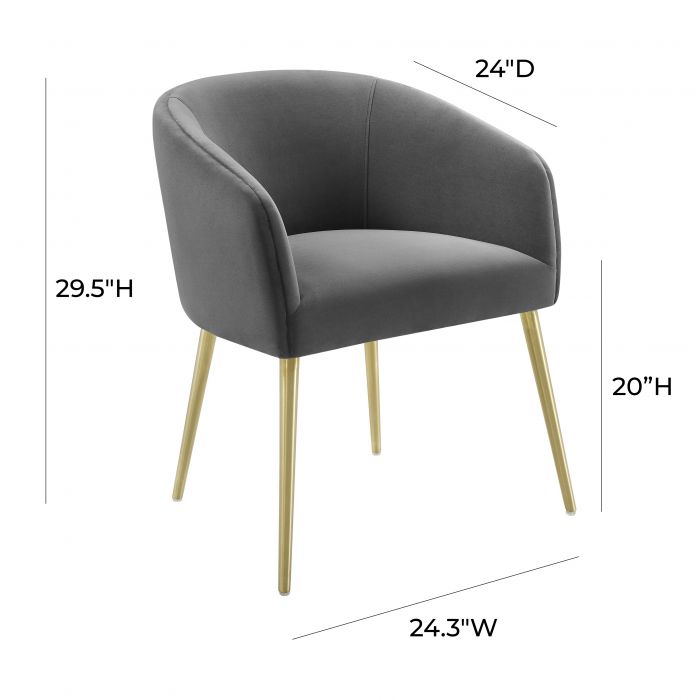 Arya Performance Velvet Grey Dining Chair - Be Bold Furniture
