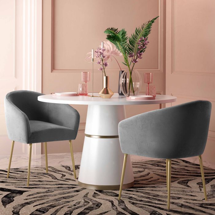 Arya Performance Velvet Grey Dining Chair - Be Bold Furniture