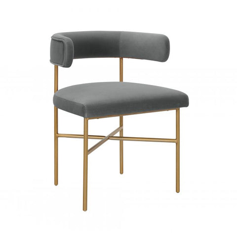 Kim Performance Velvet Chair in Grey - Be Bold Furniture