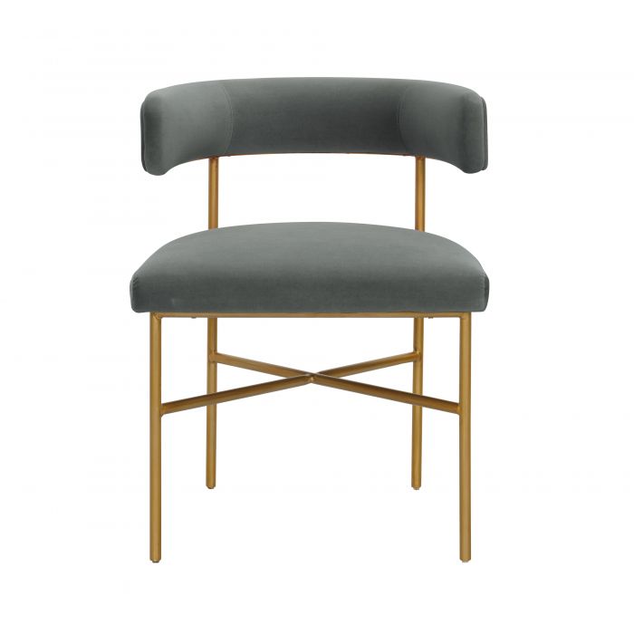 Kim Performance Velvet Chair in Grey - Be Bold Furniture