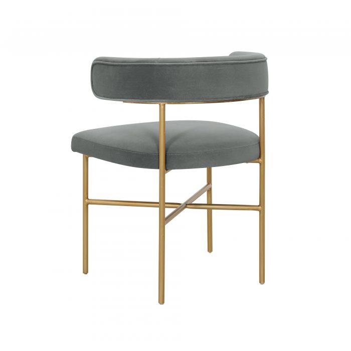 Kim Performance Velvet Chair in Grey - Be Bold Furniture