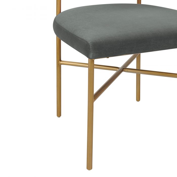 Kim Performance Velvet Chair in Grey - Be Bold Furniture