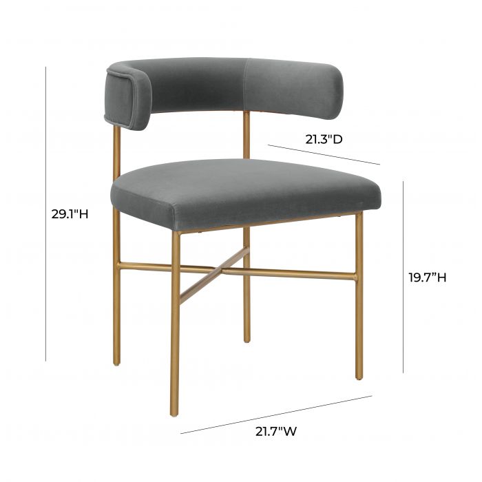Kim Performance Velvet Chair in Grey - Be Bold Furniture