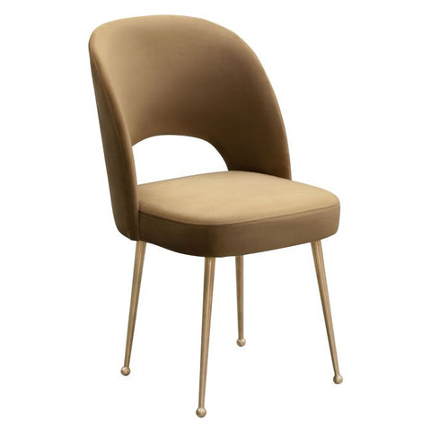 Swell Cognac Velvet Chair - Be Bold Furniture