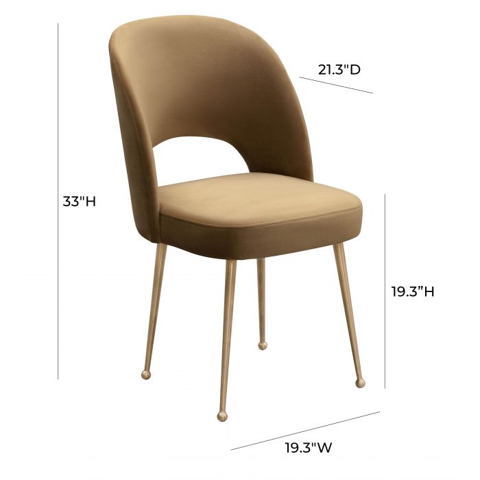 Swell Cognac Velvet Chair - Be Bold Furniture
