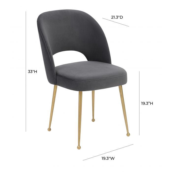 Swell Dark Grey Velvet Chair - Be Bold Furniture