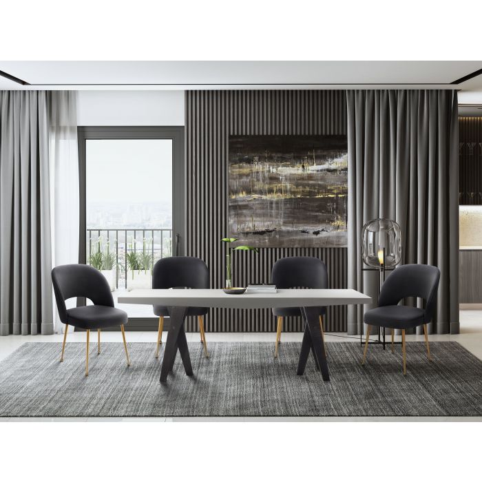 Swell Dark Grey Velvet Chair - Be Bold Furniture