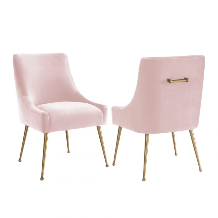 Beatrix Blush Velvet Side Chair - Be Bold Furniture
