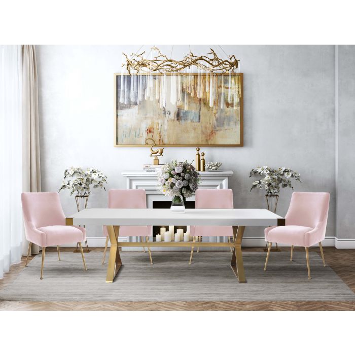 Beatrix Blush Velvet Side Chair - Be Bold Furniture