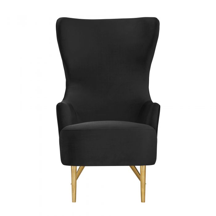 Julia Black Velvet Wingback Chair - Be Bold Furniture