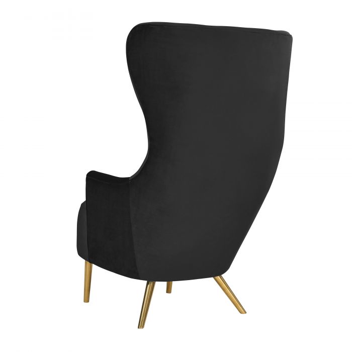 Julia Black Velvet Wingback Chair - Be Bold Furniture