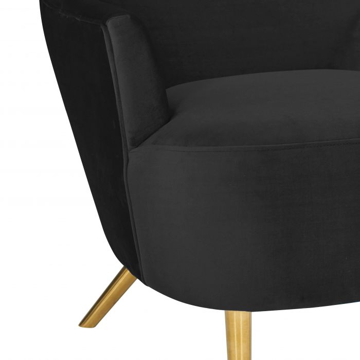 Julia Black Velvet Wingback Chair - Be Bold Furniture