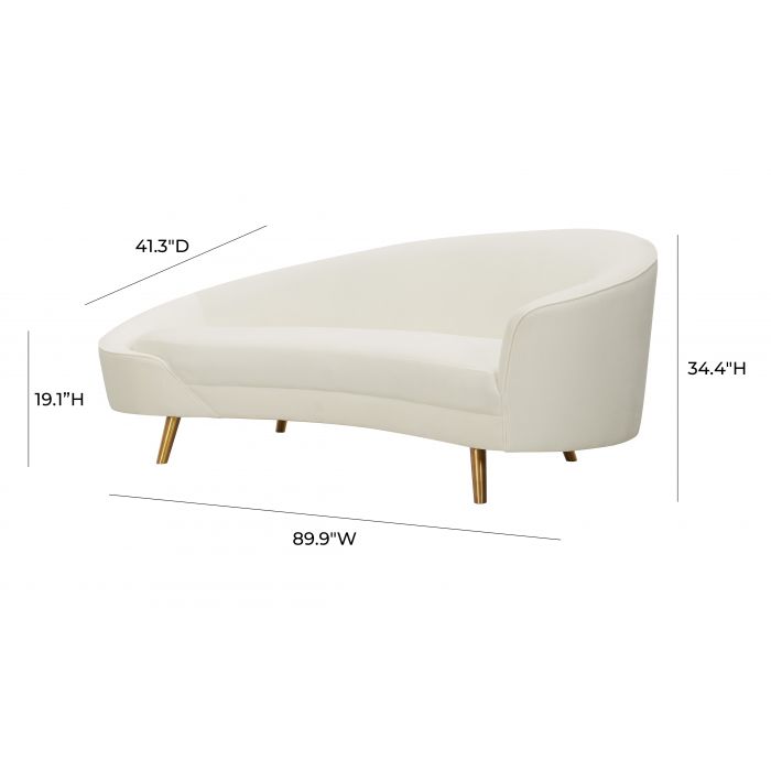 Cleopatra Cream Velvet Sofa - Be Bold Furniture