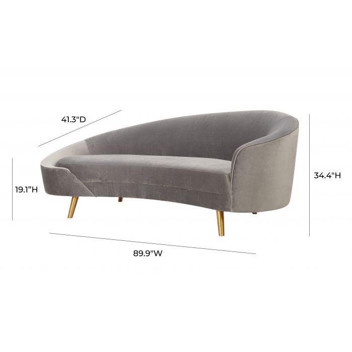 Cleopatra Grey Velvet Sofa - Be Bold Furniture