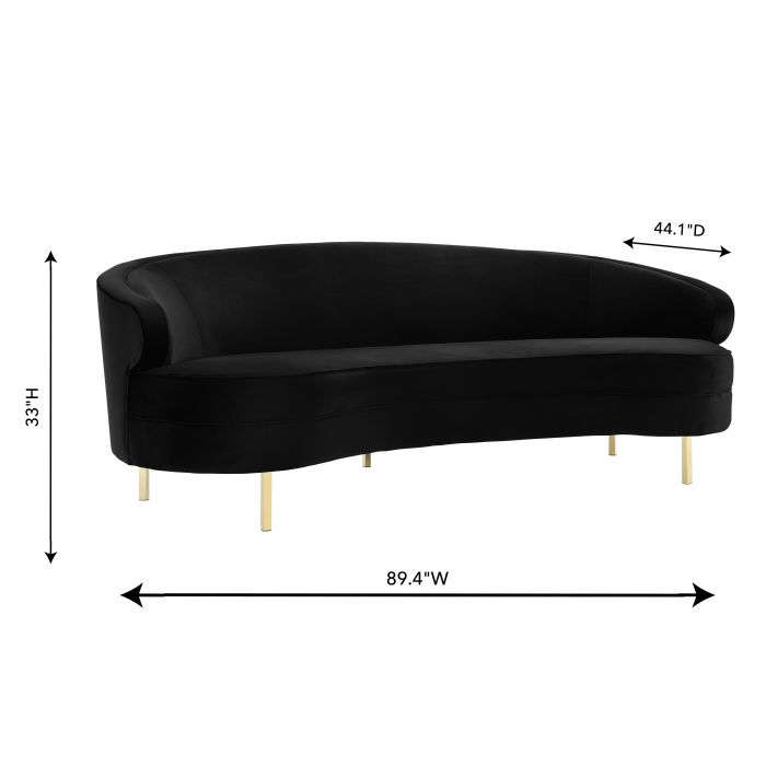 Baila Black Velvet Sofa - Be Bold Furniture