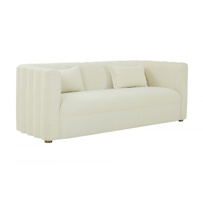 Callie Cream Velvet Sofa - Be Bold Furniture