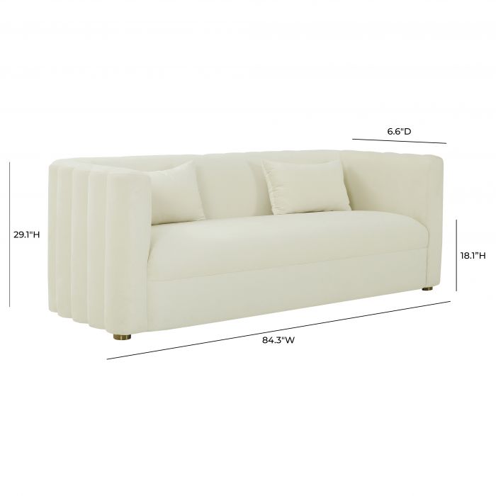 Callie Cream Velvet Sofa - Be Bold Furniture