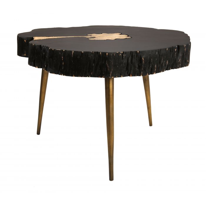 Timber Black and Brass Coffee Table - Be Bold Furniture