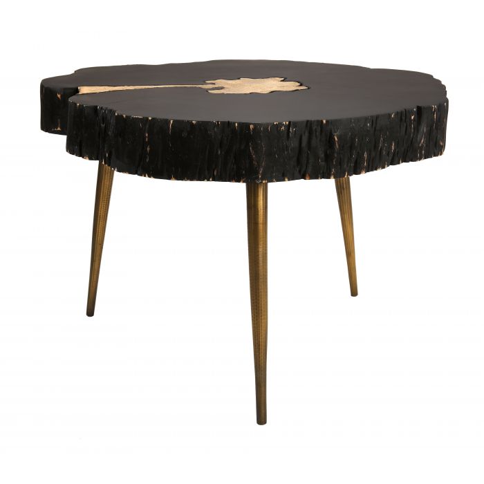 Timber Black and Brass Coffee Table - Be Bold Furniture