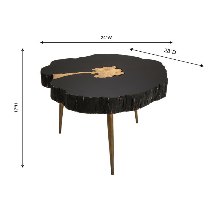 Timber Black and Brass Coffee Table - Be Bold Furniture