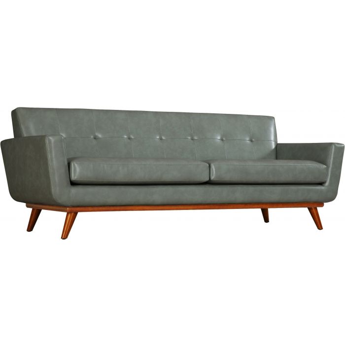 Lyon Smoke Grey Leather Sofa - Be Bold Furniture