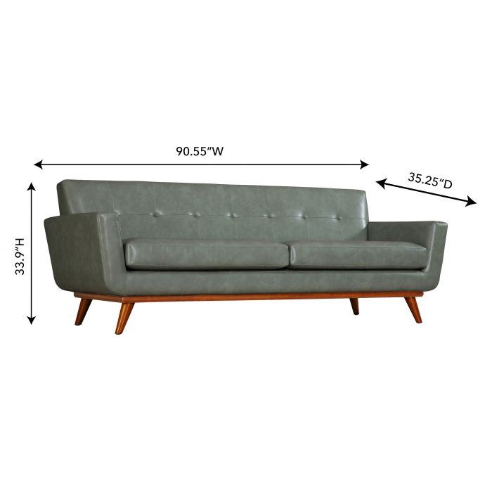 Lyon Smoke Grey Leather Sofa - Be Bold Furniture