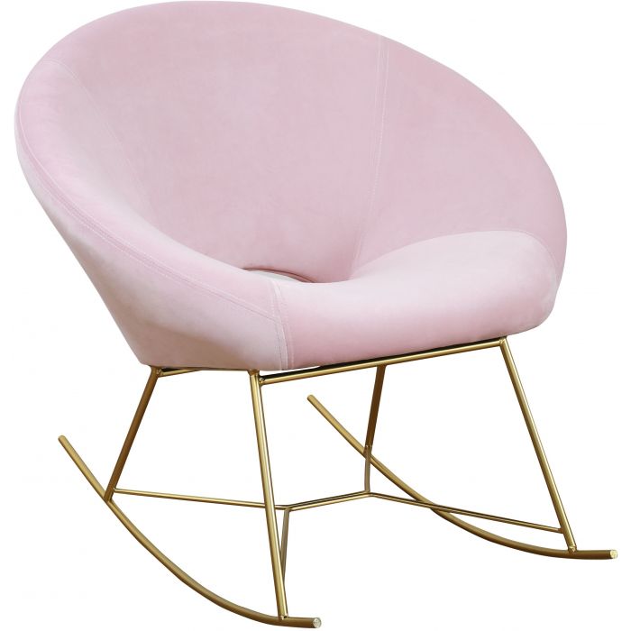 Nolan Blush Velvet Rocking Chair - Be Bold Furniture