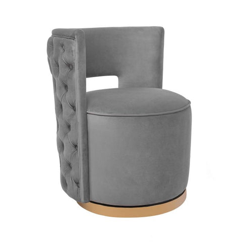 Mimosa Grey Velvet Swivel Chair - Be Bold Furniture