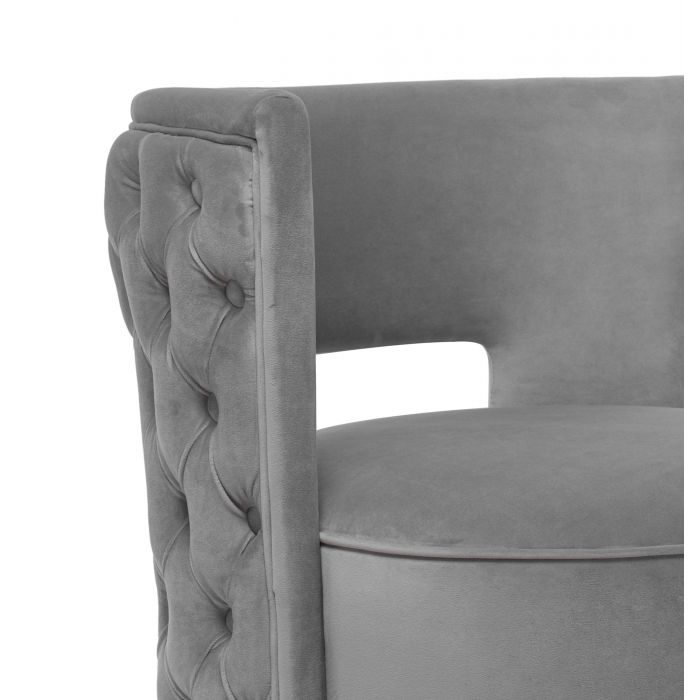 Mimosa Grey Velvet Swivel Chair - Be Bold Furniture