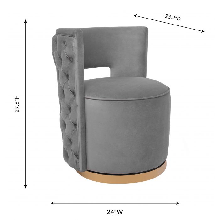 Mimosa Grey Velvet Swivel Chair - Be Bold Furniture
