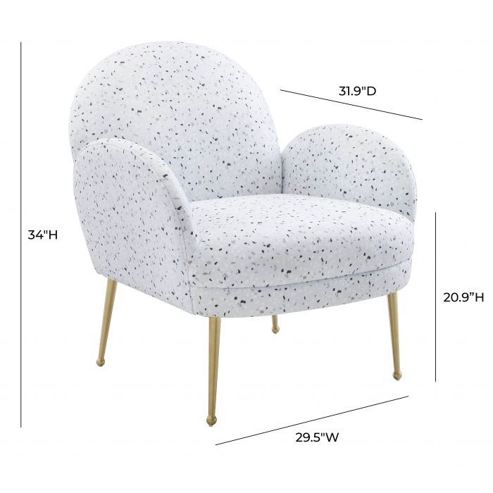 Gwen Terrazzo Velvet Chair - Be Bold Furniture