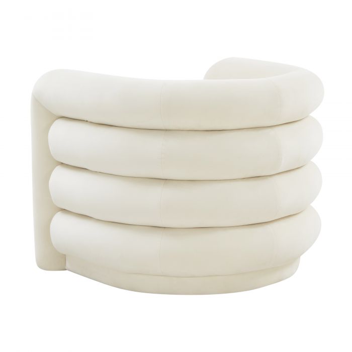 Curves Cream Velvet Lounge Chair - Be Bold Furniture