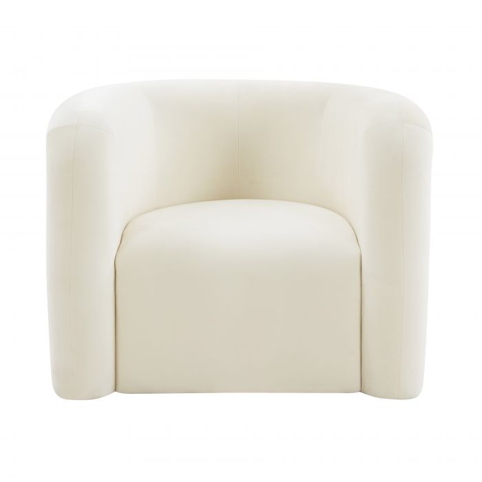 Curves Cream Velvet Lounge Chair - Be Bold Furniture