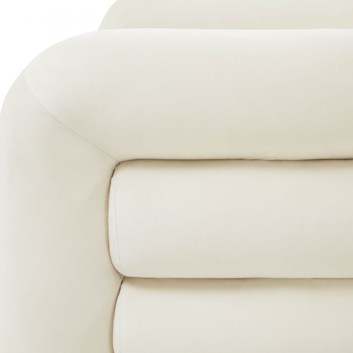 Curves Cream Velvet Lounge Chair - Be Bold Furniture