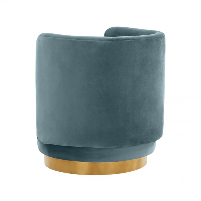 Remy Bluestone Velvet Swivel Chair - Be Bold Furniture