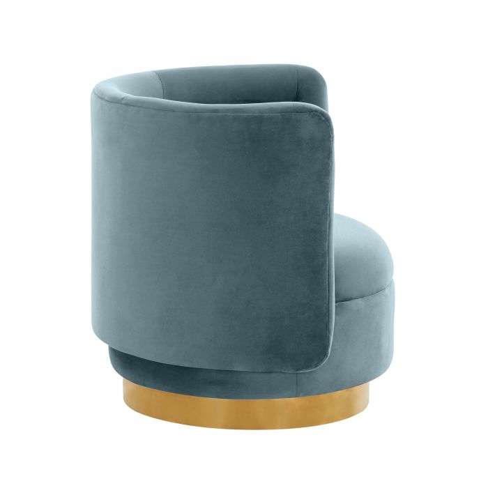 Remy Bluestone Velvet Swivel Chair - Be Bold Furniture