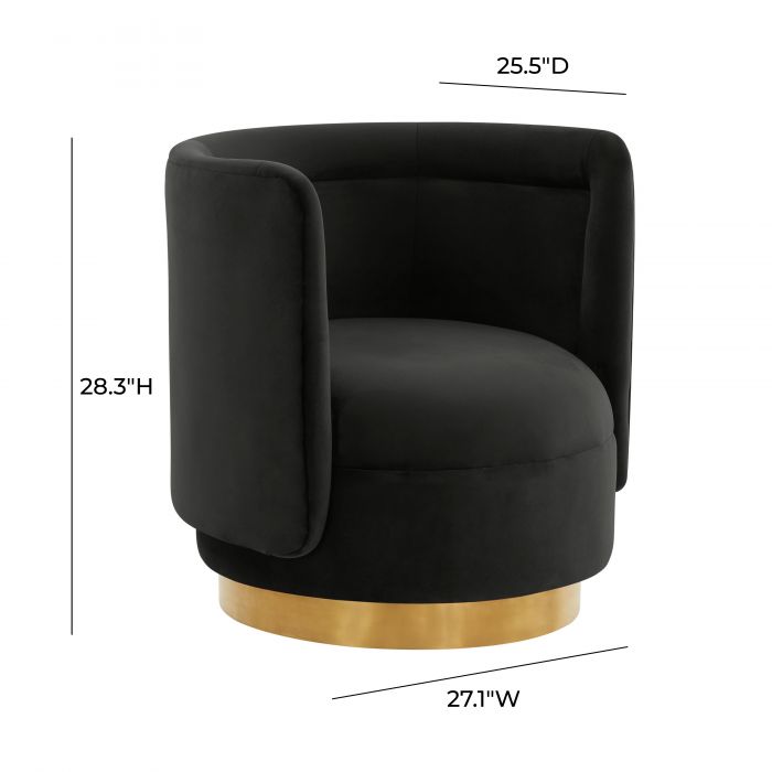 Remy Black Velvet Swivel Chair - Be Bold Furniture